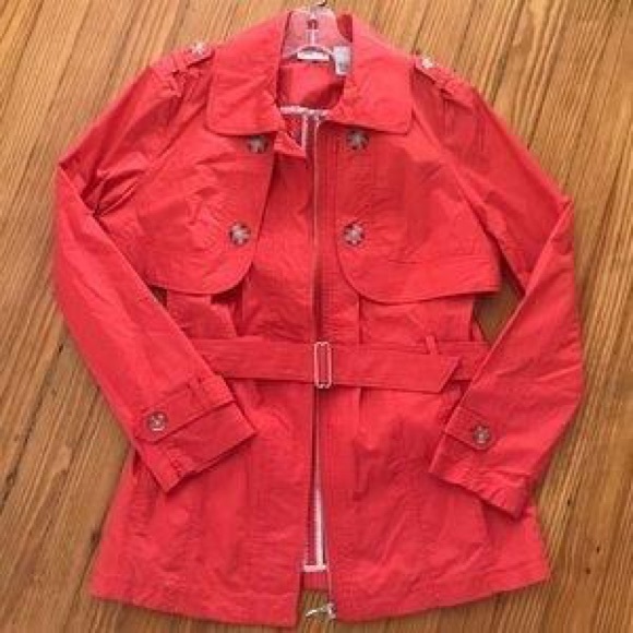 Chico's Jackets & Blazers - Chico’s Invested Ira Island Coral Trench Coat